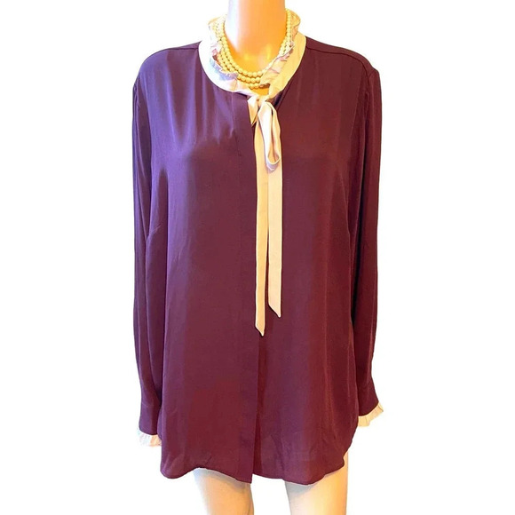 Worthington Silky Button Up Shirt Blouse Women Plus Size 2X Ruffle Neck & Sleeve - Picture 1 of 7